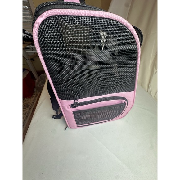 Goodio Pet Backpack Carrier Backpack Travel Air for Cats & Small Dog Pink Black - Picture 5 of 8